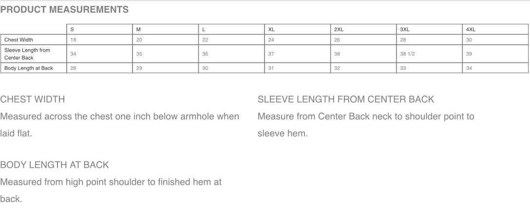 Apparel Size Chart
